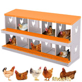 Garvee Caja De Nido Para Gallinas 10 Compartimentos Acero Galvanizado Resistente A La Oxidacin Naranja Para Granjas Y Patios - Naranja