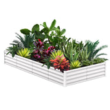 Garvee Parterre de Acero Antióxido con Drenaje Superior para Cultivo Exterior 240x120x30cm Blanco Crema - Blanco Hueso