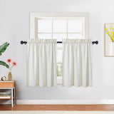 Garvee Cortinas impermeables para cocina con textura en relieve, cortinas cortas, color beige, cubiertas pequeñas de media ventana, 2 piezas de 76.2x76.2cm - Beige