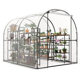Garvee Invernadero Premium 250x201x201 cm Estructura Acero Galvanizado Jardín Exterior Blanco - Verde