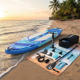 Garvee Tabla De Paddle Inflable PVC 335 Ocean Deep Blue Con Mochila, Remo, Bomba De Aire - Estable Y Duradera Para Lagos Y Ríos - Tamaño