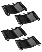 Garvee Juego de 4 Dolly para Autos y Vehículos Ruedas de Acero Giratorias Alta Resistencia para Taller y Garaje Capacidad 4535kg Negro
