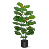 Garvee árbol Artificial Ficus Lira 99 cm Verde Permanente con Estructura de Metal Resistente, para Hogar y Oficina