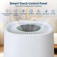 Garvee Purificador de Aire Cilíndrico 360° HEPA H13, Mini Limpiador de Aire USB para Mascotas y Alergias, Silencioso 23dB Blanco