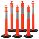 Garvee Poste Delineador 45 in Naranja Reflectante con Base de Goma Estable para Control de Tráfico y Construcción
