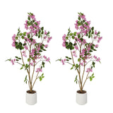 Garvee Árbol Artificial Bougainvillea 122cm con Flores en Maceta Negra, Realista y sin Mantenimiento, para Hogar y Oficina - Morado