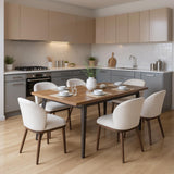 Garvee juego de 6 Sillas de Comedor Modernas Tapizadas con Soporte Ergonómico para Cocina y Restaurante, 120 kg, Madera, Perfil Delgado, Gris
