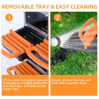 Garvee Caja de Anidación para Pollos 6 Compartimentos, Acero Galvanizado PP, Bandeja Antióxido, Mango de Plástico, Resistente a la Oxidación, Naranja