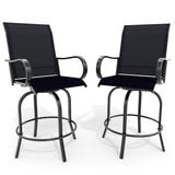 Garvee Silla De Bar Para Patio Con Respaldo Cómodo Estructura Metálica, Jardín Y Terraza, Resistente A La Intemperie, Diseño Moderno - Negro