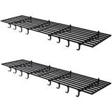 Garvee Estantería de Pared para Garaje de 61 x 122 cm, Metal Resistente con 8 Ganchos, Diseño Flotante Ajustable, Fácil Instalación, Soporta 181 kg, para Lavandería, Oficina y Sótano, Negro