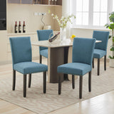 Garvee Juego de 4 Sillas de Comedor Tapizadas Modernas con Tachuelas Asiento Acolchado Respaldo Ergonómico Patas de Madera Fácil Montaje Azul - Azul Oscuro