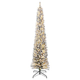 Garvee Árbol de Navidad Artificial Blanco Slim con Luces LED Integradas 229cm Base Metálica Estable Ideal para Interiores y Exteriores - 2.29 m (Europa)