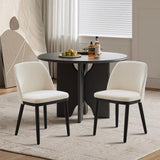 Garvee Sillas De Comedor Tapizadas Modernas Confort Ergonomico Cojines Gruesos Patas De Madera Para Cocina Restaurante Juego De 2 - Beige