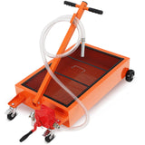 Garvee Bandeja de Drenaje de Aceite de Acero 75.7L, Bomba Manual y Eléctrica Doble Modo, Ruedas con Freno y Asa Plegable, Manguera de 249.94cm, para Camiones y Talleres, Naranja - Naranja-Manual