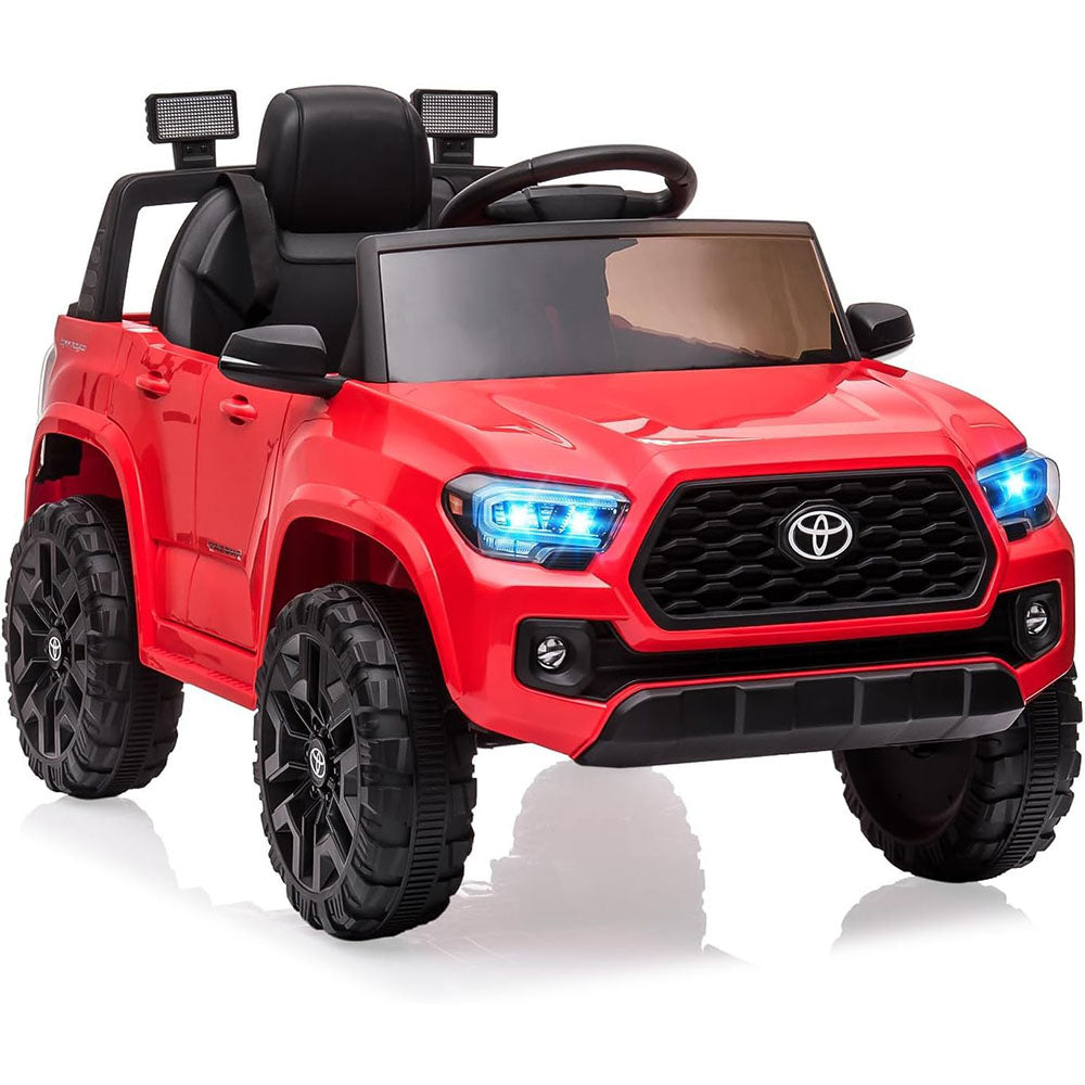 Garvee Electroauto 12V, Control Parental, Luces LED, Suspensión Cómoda, 3-6 años, Interior y Exterior, Rojo