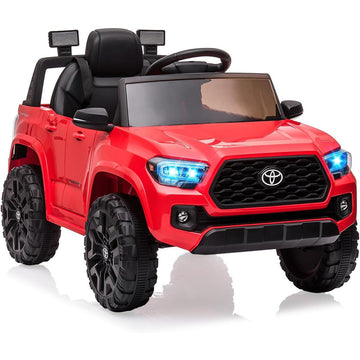 Garvee Electroauto 12V, Control Parental, Luces LED, Suspensión Cómoda, 3-6 años, Interior y Exterior, Rojo