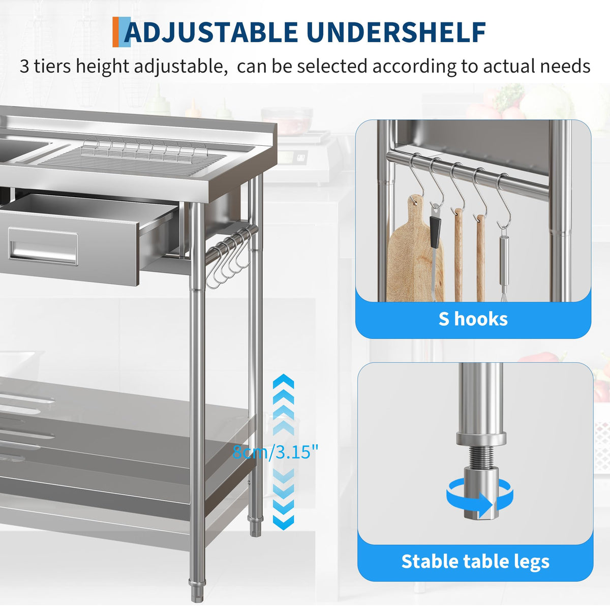 Almacenamiento eficiente cajones estantes