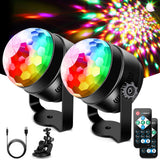 Garvee Luces de Discoteca 2PCS 6W RGB+Rosa Amarillo Blanco Control Remoto Sonido USB para Fiesta Boda Coche - Predeterminado del Sistema 1