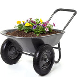Garvee Carro de Jardín con Función de Volteo, Carretilla de Transporte para Playa y Jardín, Carga 272kg/600lbs - Gris