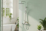Garvee Sistema de ducha con lluvia de 250mm, 3+1 funciones, ducha manual, acero inoxidable y ABS cromado, anticorrosión, altura ajustable - Cromado