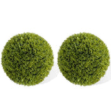 Garvee Set 2 Bolas de Boj Artificiales 40cm PE UV-Resistente Colgante Jardín Boda Sin Mantenimiento Verde - Mizilan