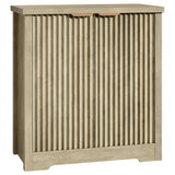 Garvee Aparador Moderno Fluted de Madera con 2/4 Puertas, Estantes Ajustables para Comedor y Sala, Diseño Rillen, Versátil y Robusto - Ceniza