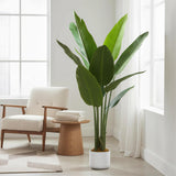 Garvee Árbol Artificial de Palma Viajero 116cm con Hojas Grandes de Banana, Resistente UV, Maceta Pesada, Decoración Interior y Exterior - Green