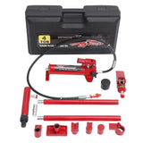 Garvee Gato Hidráulico Porta Power 4T Con Bomba Y Manguera 1.4m, Kit Completo Para Uso Automotriz Y Agrícola, Construcción Robusta, Estuche Portátil - Rojo
