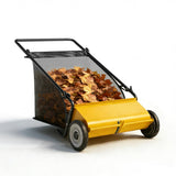 Garvee Barredora de Césped Manual 53,3 cm 4 Cepillos Mejorados, Marco de Acero, Jardín y Patio, Capacidad 99,1 L, Ajuste sin Herramientas - Amarillo & Negro