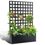 Garvee Macetero Metálico con Enrejado para Privacidad, Acero Galvanizado, Patio y Balcón, 184×120×41 cm