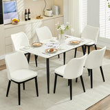 Garvee Sillas De Comedor Tapizadas En Lino Con Asiento Acolchado Y Patas De Madera Para Cocina Y Restaurante Juego De 6 Color Blanco Roto - Lino