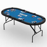 Garvee Mesa Profesional para Juegos de Cartas  Estructura Ovalada y Plegable - Azul