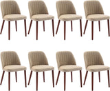 Garvee Sillas De Comedor De Madera Set De 8 Tapizadas Asiento Acolchado Para Cocina Y Restaurante Diseño Moderno Mediados De Siglo - Camel