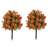 Garvee Set 2 Árboles Artificiales de Boj 60cm Estaca Resistente UV Material PE Decoración Exterior Jardín Porche Verde Realista - Colores de Otoño