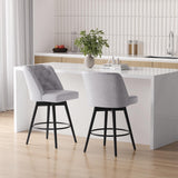 Garvee Sillas de Mostrador Giratorias de Lino Transpirable para Bebidas en Bar de Casa Set de 2 Gris Claro - Gris Claro