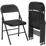Garvee Sillas Plegables 4 Pack con Asiento Cómodo y Marco de Acero Resistente, Apilables para Interior y Exterior, Capacidad 159kg, Negro