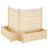 Garvee Paneles de Privacidad para Exterior 56×102 cm Con Caja de Plantas Madera Natural Estable y Versátil para Jardines y Terrazas - 