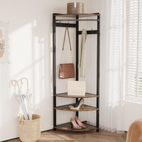 Garvee Perchero esquina 01 semicircular metal 6 ganchos dobles estante zapateros 180cm almacenamiento interior entrada pasillo IdealHouse color Vintage