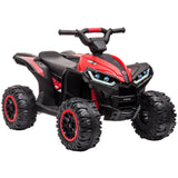 Garvee Quad Eléctrico 12V, LED y Música, Control Doble, Ruedas 4x4 EVA, 3-6 años, Interior y Exterior, Rojo - Rojo