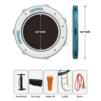 Garvee Hamaca Inflable de Agua 305cm/244cm Plataforma Flotante con Malla PVC Marino Resistente Anclaje Seguro para Piscina y Lago Multicolor