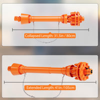 Garvee Eje de Transmisión PTO de 1-3/8" con 6 Estrías y Embrague de Fricción de 80-104 cm de Acero de Grado 45 para Tractores y Segadoras Naranja