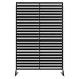 Garvee Cercas Metálicas Decorativas para Jardín 183 cm Altura, Acero Recubierto Antióxido, Paneles para Patio y Césped, Negro - Negro （Barra Larga）