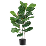 Garvee Árbol Artificial Ficus Lyrata Decorativo Para Hogar Y Oficina, 99.06 Cm, Maceta Negra, Diseño De Una Sola Pieza - Una pieza