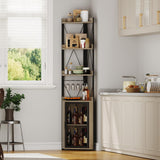 Garvee Mueble de Bar Esquinero de 178 cm con 5 Niveles de Almacenamiento Gris - Gris