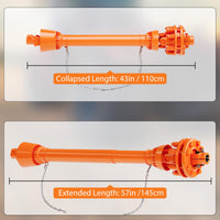 Garvee Eje de Transmisión PTO de 1-3/8" con 6 Estrías y Embrague de Fricción de 110-145 cm de Acero de Grado 45 para Cortacésped Serie 4 Naranja