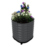 Garvee Cama De Jardín Elevada Galvanizada 24x24x28 Con Ruedas Y Reservorio De Agua, Acero Duradero, Portátil Para Plantas Interiores Y Exteriores, Gris - Gris