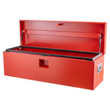 Garvee Caja de Herramientas de Hierro MHL con Doble Tapa, Tapa de Ranura + Cerradura Resistente al Golpe, Montaje Universal 38.1×38.1×60.96cm para Camión, Rojo - Rojo