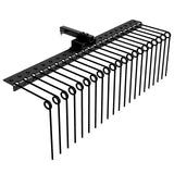 Garvee Rastrillo Escarificador con 17 Dientes Reemplazables para Agricultores en Granjas o Jardines 122cm Negro - Negro