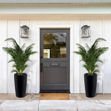 Garvee Macetas Altas de 30 in para Exterior con Monitor de Agua y Riego Automático, Plástico Resistente Negro para Jardines y Terrazas - Negro