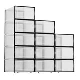 Garvee Cajas De Almacenamiento Plásticas Grandes Transparentes Con Tapa Para Zapatos, Armarios Y Bajo La Cama, Plástico ABS Resistente, Ventiladas - Negro